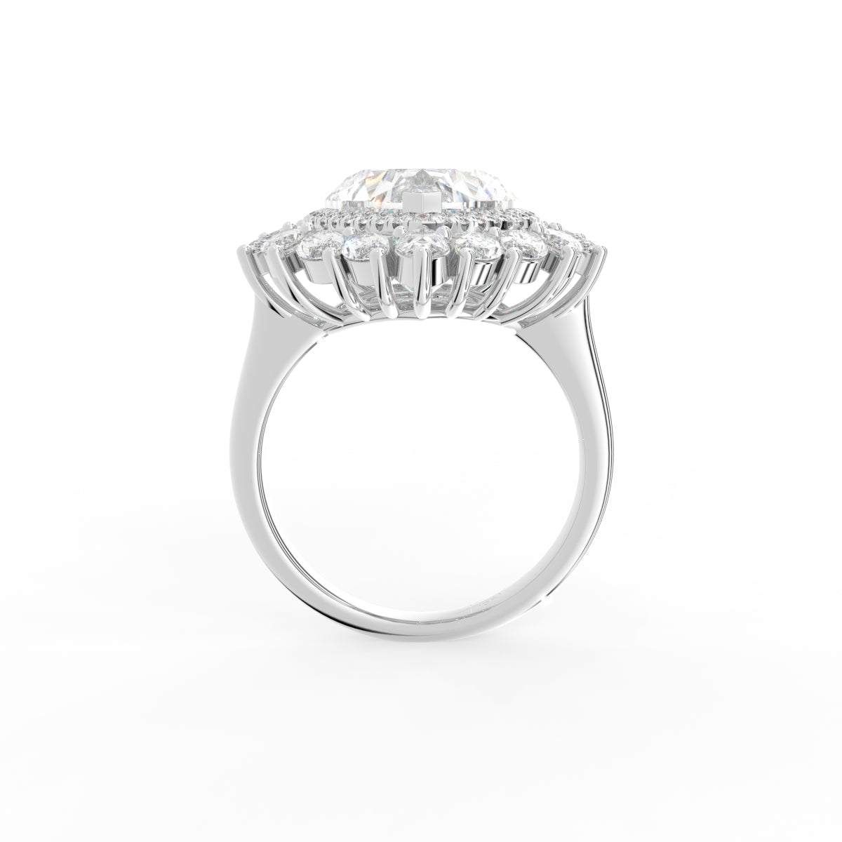 18K Halo Heart Diamond Ring — FRONT