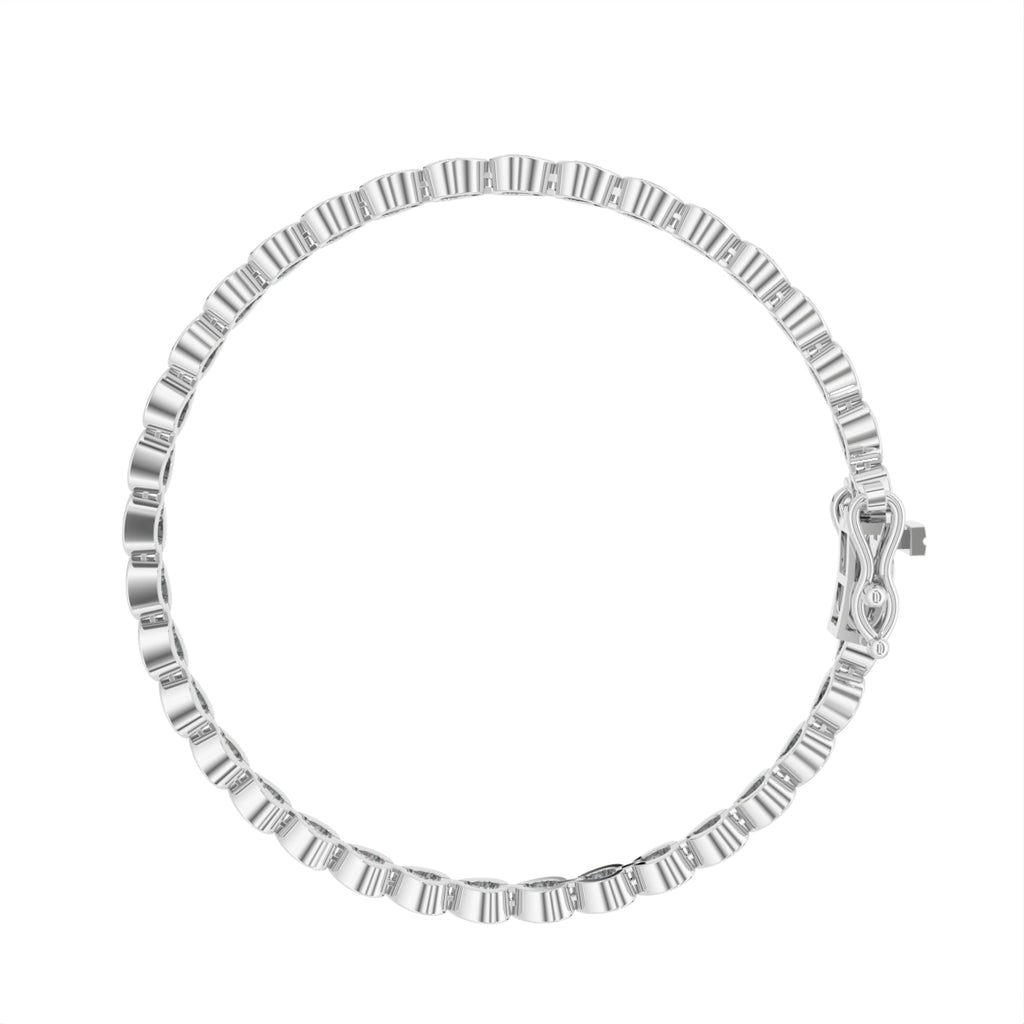 18K Pear Diamond Bezel Bracelet — FRONT