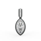 18K Marquise Solitaire Diamond Pendant — FRONT