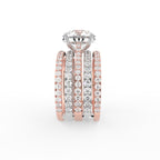 18K Two Tone Solitaire Round Diamond Ring — SIDE