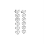 18K Heart Diamond Drop Earrings — 3D VIEW