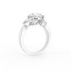 18K Trilogy Round Brilliant Diamond Ring — 3D VIEW