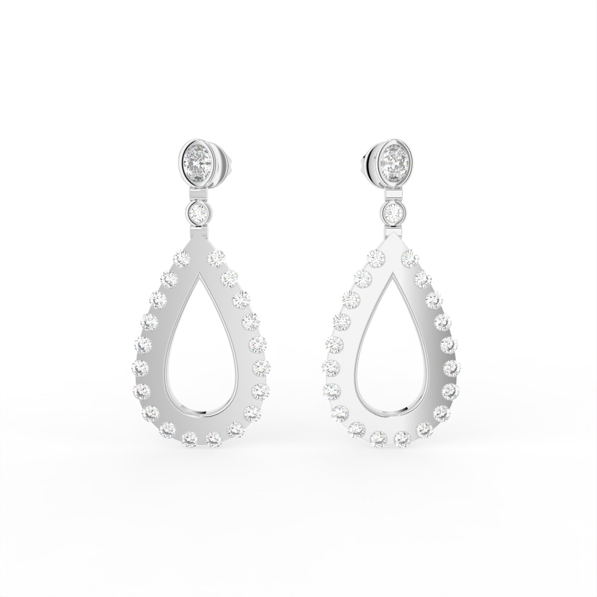 Sterling Silver Diamond Earrings — TOP