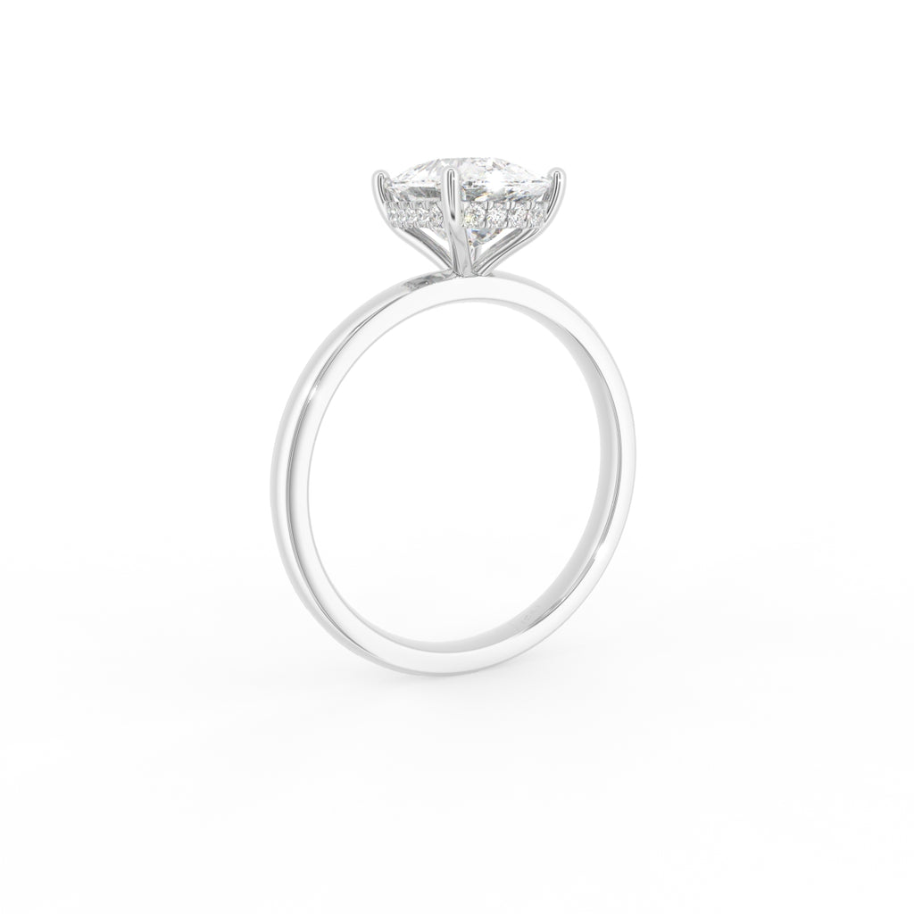 18K Solitaire Cushion Diamond Ring — 3D VIEW