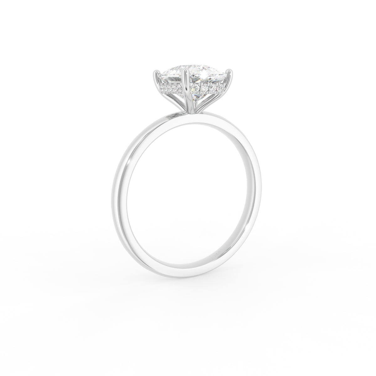 18K Solitaire Cushion Diamond Ring — 3D VIEW