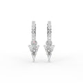 18K White Gold Triangle Diamond Drop Earrings — TOP