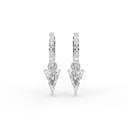 18K White Gold Triangle Diamond Drop Earrings — TOP