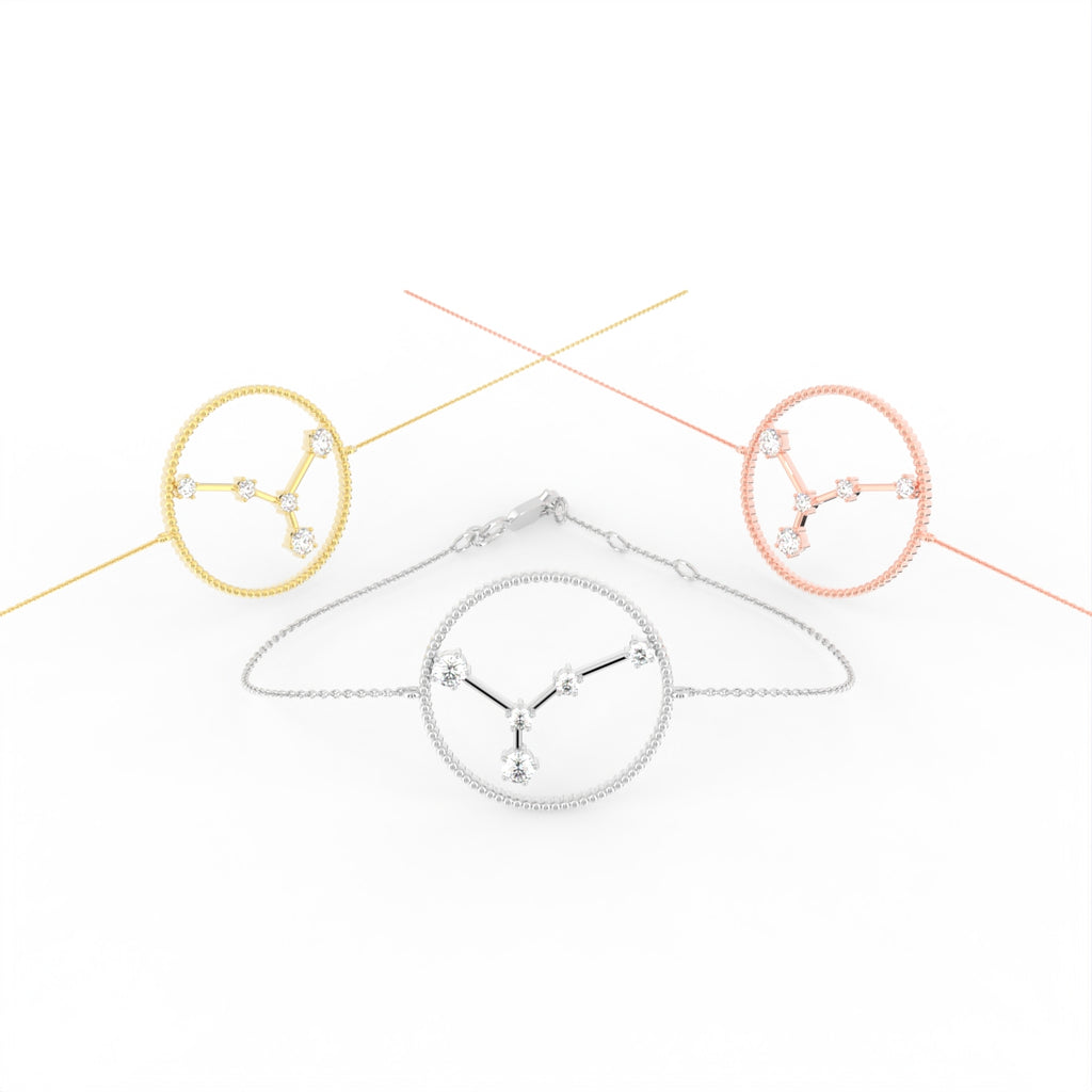 18K Cancer Constellation Diamond Bracelet — 3 COLOR
