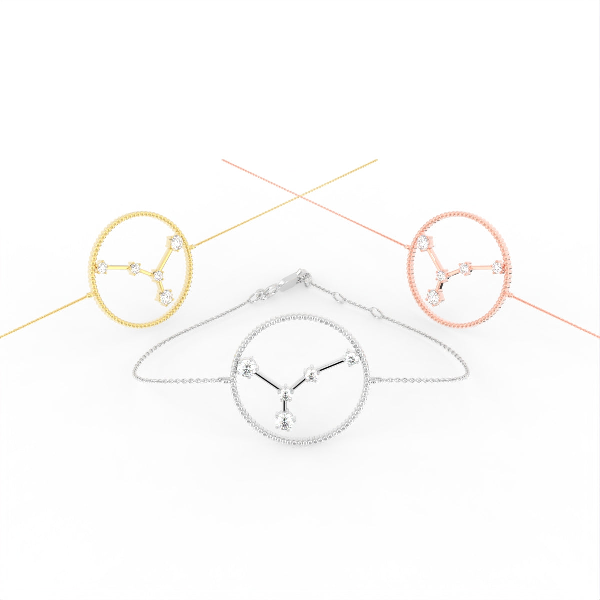 18K Cancer Constellation Diamond Bracelet — 3 COLOR