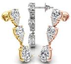 18K Drop Diamond Earrings — 3 COLOR