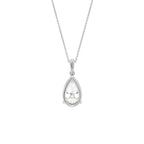 18K Solitaire Pear Diamond Pendant — BACK