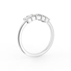 18K White Gold Baguette Cluster Diamond Ring — 3D VIEW