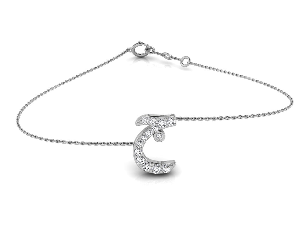 18K Arabic Alphabet Diamond Bracelet — TOP
