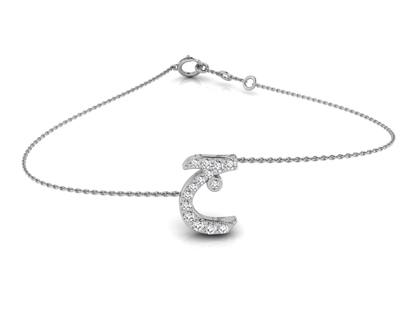18K Arabic Alphabet Diamond Bracelet — TOP