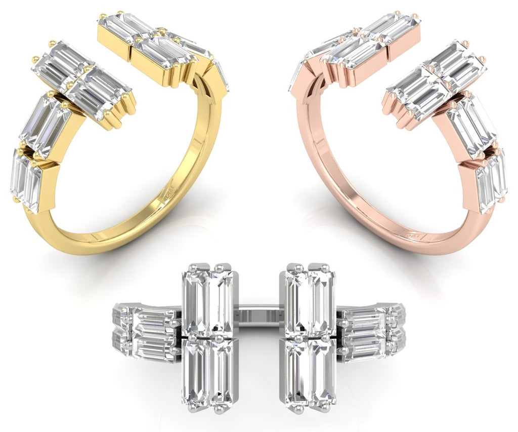vimg:FJ2783|vimg:FJ2785|18K Baguette Diamond Ring — 3 COLOR
