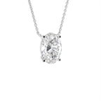 18K Solitaire Oval Diamond Pendant — 3D VIEW