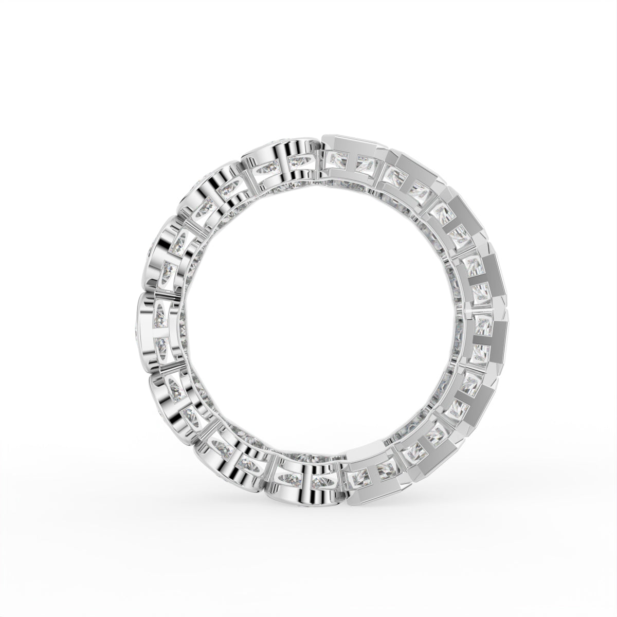 Sterling Silver Diamond Ring — FRONT/BACK