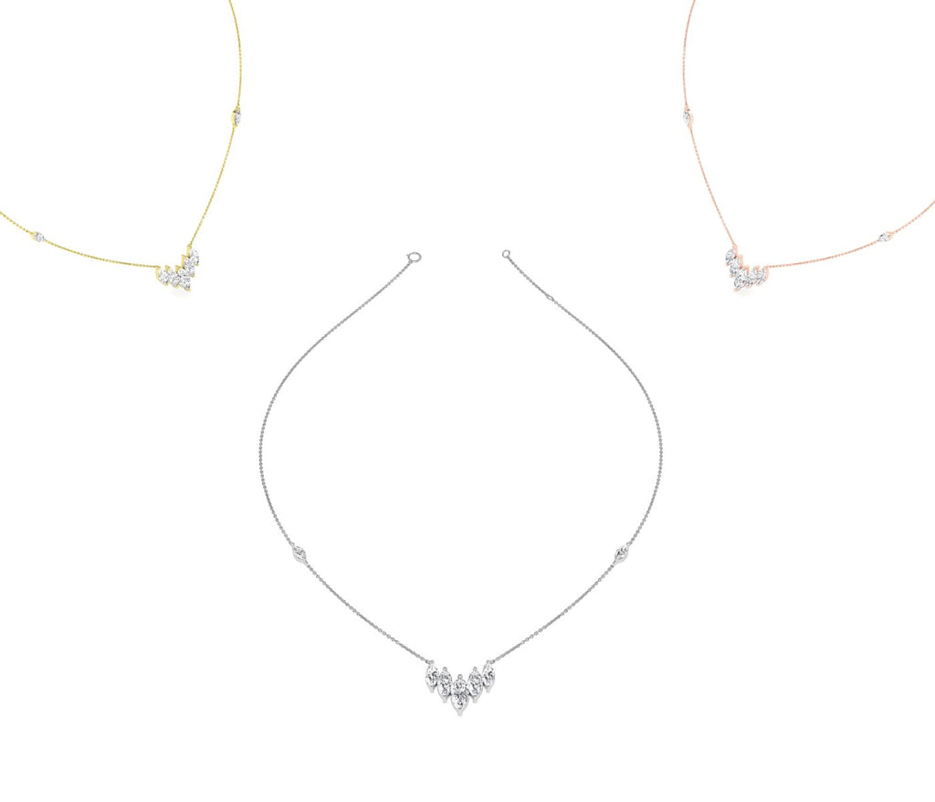 18K Minimalist Charm Diamond Necklace — 3 COLOR