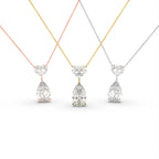 18K Heart Pear Diamond Pendant — 3 COLOR