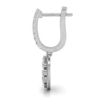 18K Bezel Diamond Drop Earrings — SIDE VIEW