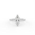 18K Marquise Diamond Solitaire Engagement Ring — TOP