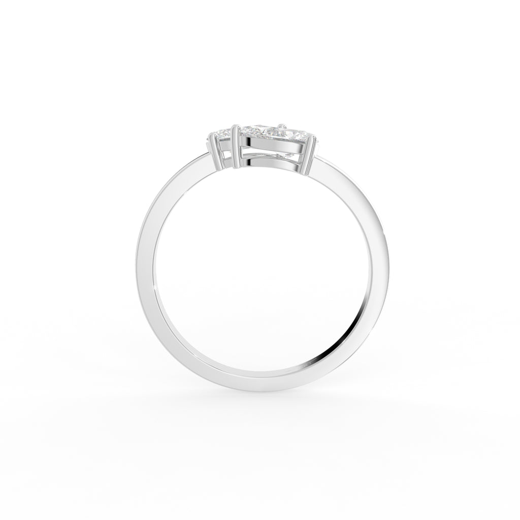 18K Bespoke Pear Diamond Ring — FRONT