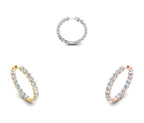 18K Diamond Hoop Earrings — 3 COLOR