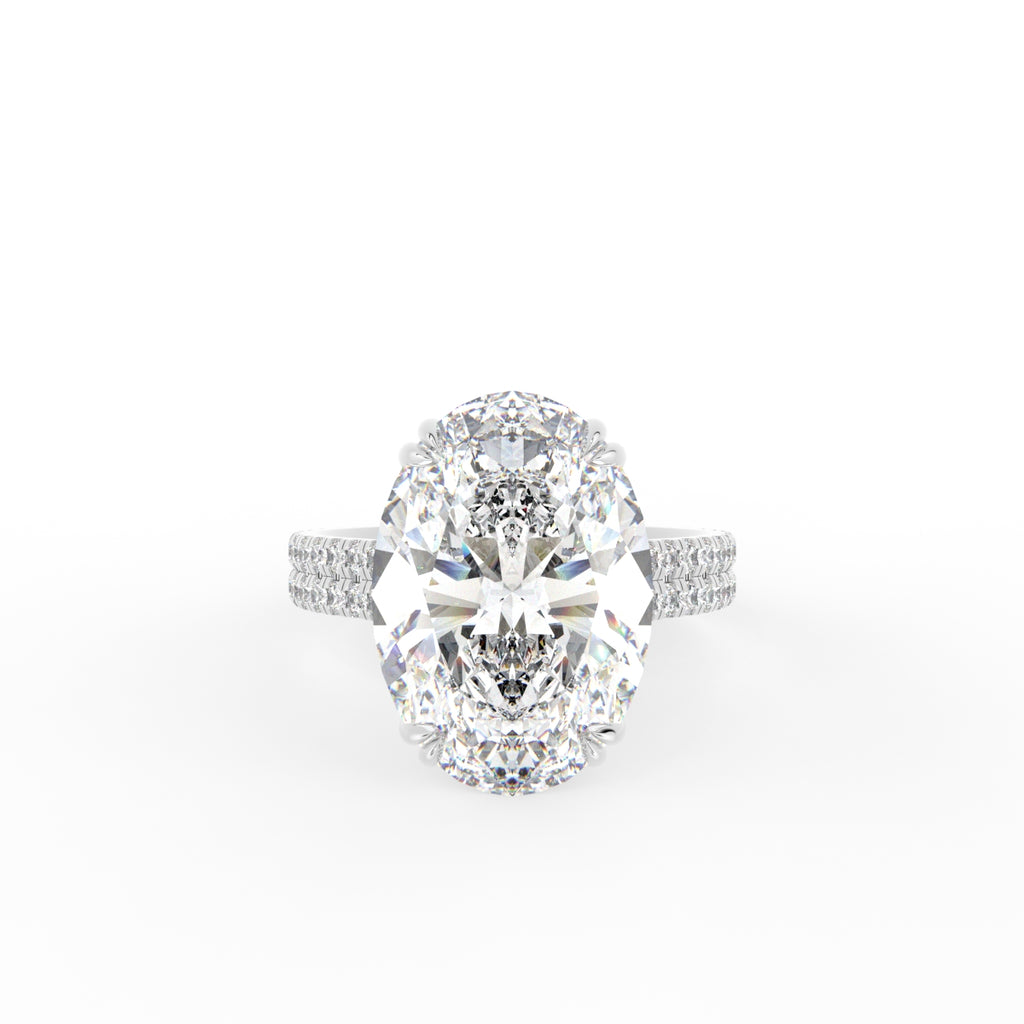 18K Yellow Gold Solitaire Oval Diamond Engagement Ring — TOP