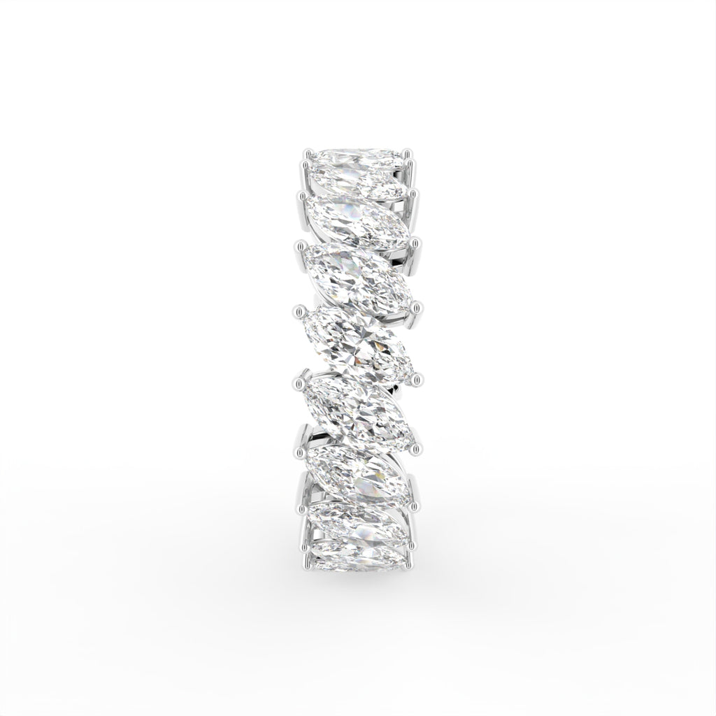 vimg:FJ3871|vimg:FJ3913|14K White Gold Full Eternity Marquise Diamond Ring — SIDE