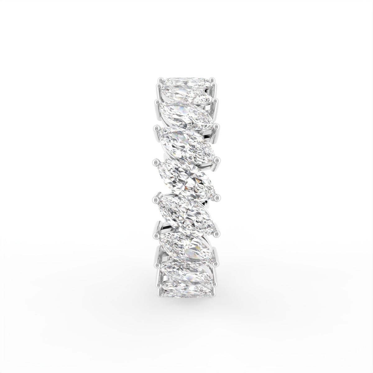 vimg:FJ3871|vimg:FJ3913|14K White Gold Full Eternity Marquise Diamond Ring — SIDE