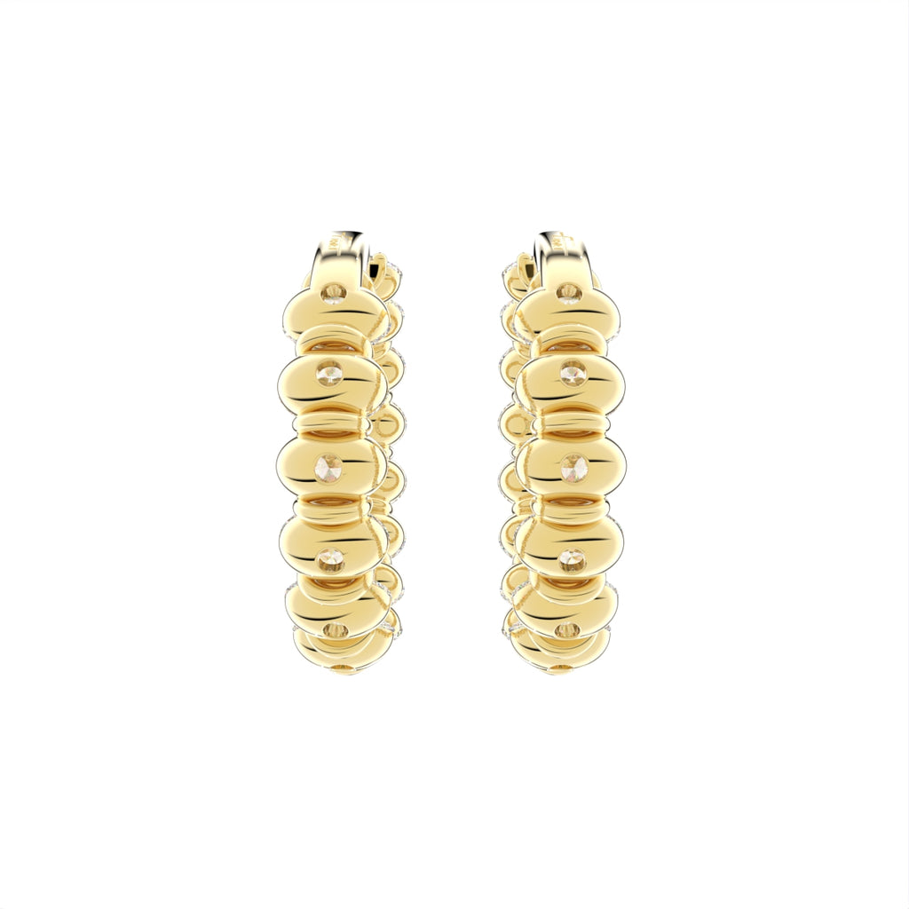 18K Diamond Hoop Earrings — BACK