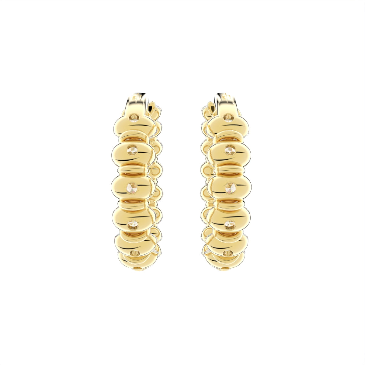 18K Diamond Hoop Earrings — BACK