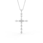 18K Cross Diamond Pendant — FRONT