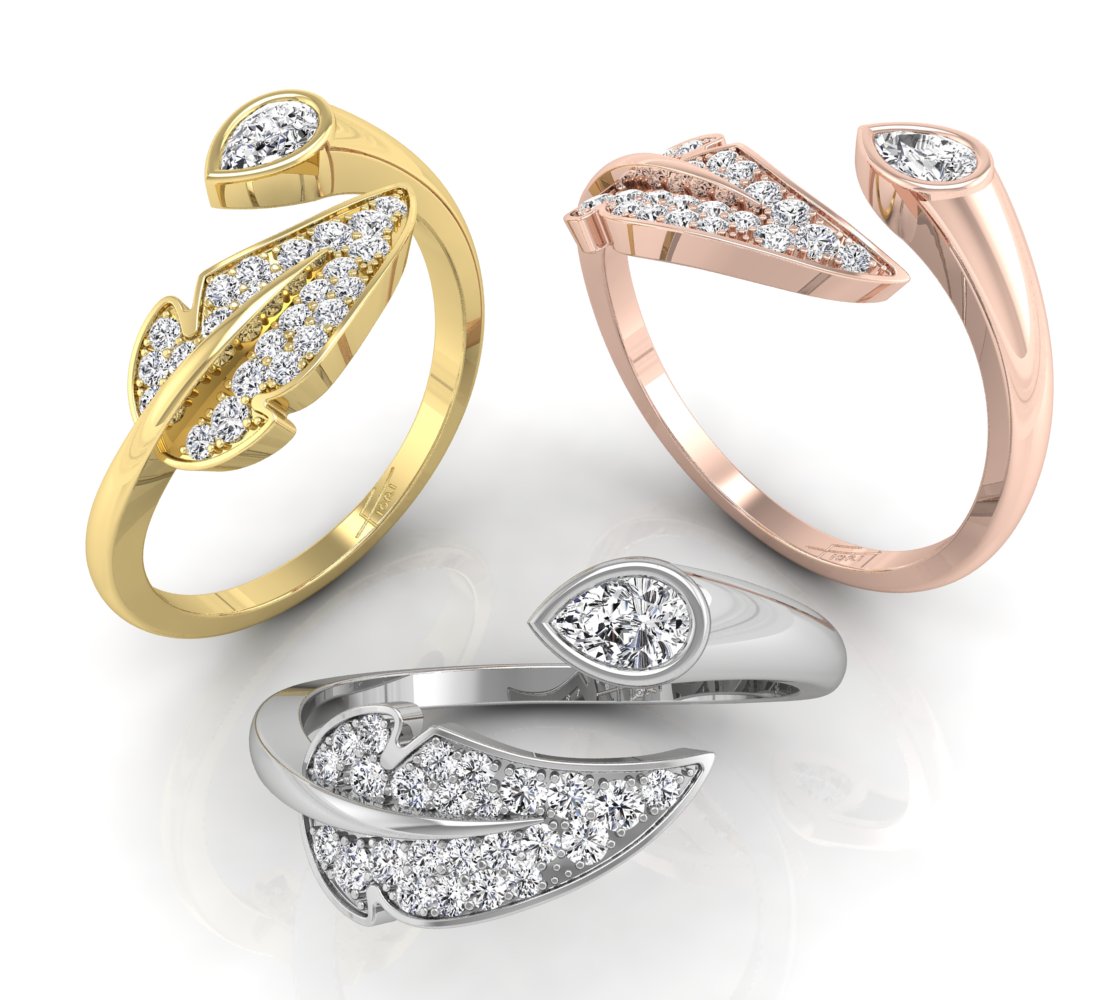18K Bespoke Cluster Diamond Ring — 3 COLOR