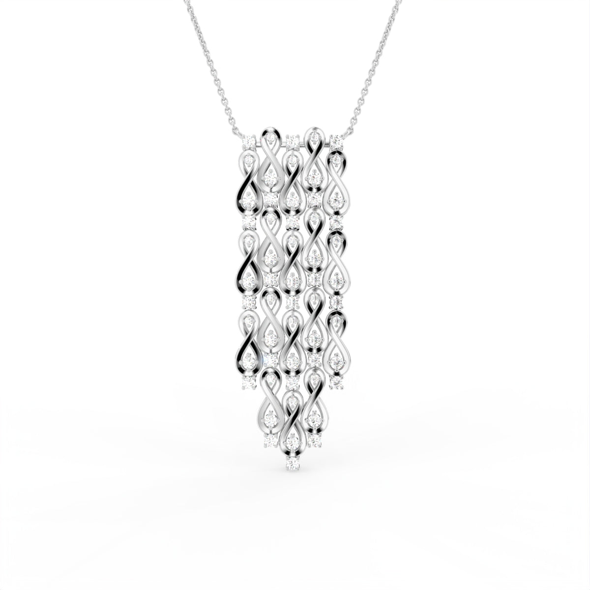 18K Chandelier Pear Diamond Pendant — FRONT