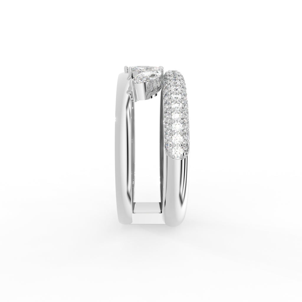 18K Bespoke Marquise Diamond Crown Ring — SIDE