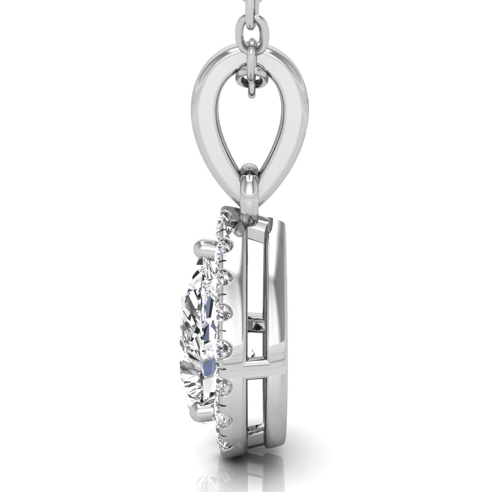 18K Halo Diamond Pendant — RIGHT