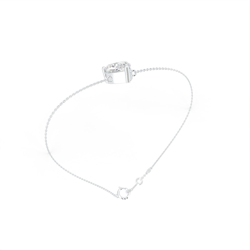 18K Gold Heart Diamond Bracelet — 3D VIEW