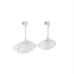 18K Peacock Feather Diamond Earrings — 3D VIEW