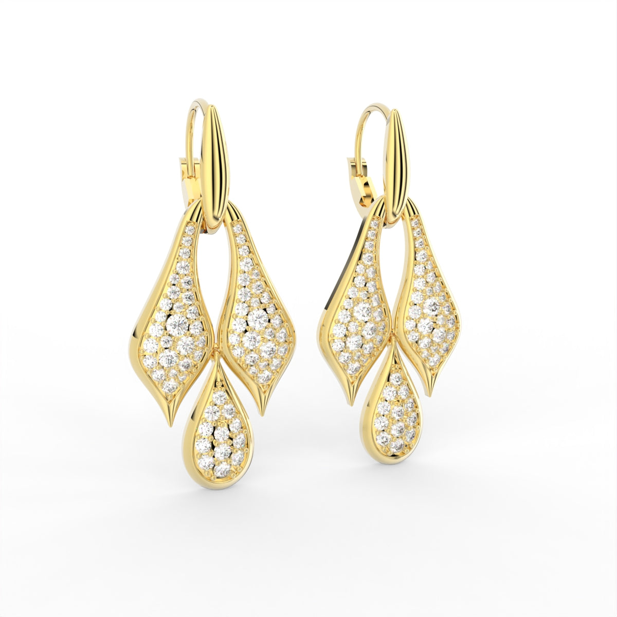 Sterling Silver Diamond Earrings — IMAGE URL