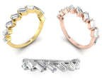 18K Yellow Gold Baguette Eternity Diamond Ring — 3 COLOR