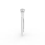 18K Bespoke Round Diamond Trilogy Ring — SIDE