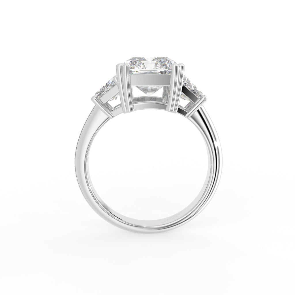 18K Trilogy Radiant Diamond Ring — FRONT