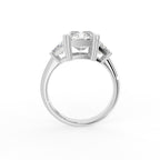 18K Trilogy Radiant Diamond Ring — FRONT