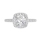 18K Halo Round Diamond Ring — TOP