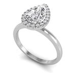 18K Halo Pear Diamond Ring — 3D VIEW