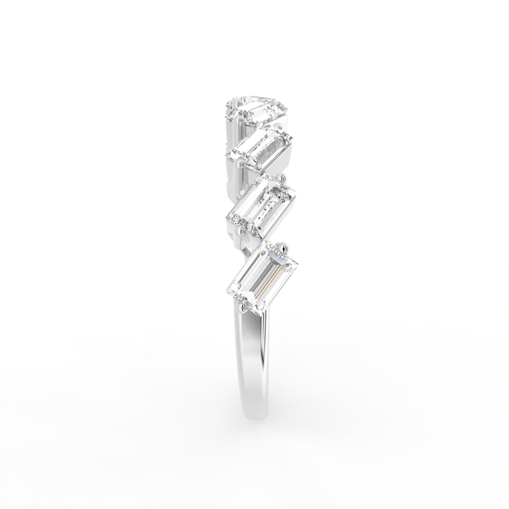 18K Yellow Gold Baguette Eternity Diamond Ring — SIDE