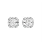 18K Halo Diamond Earrings — TOP