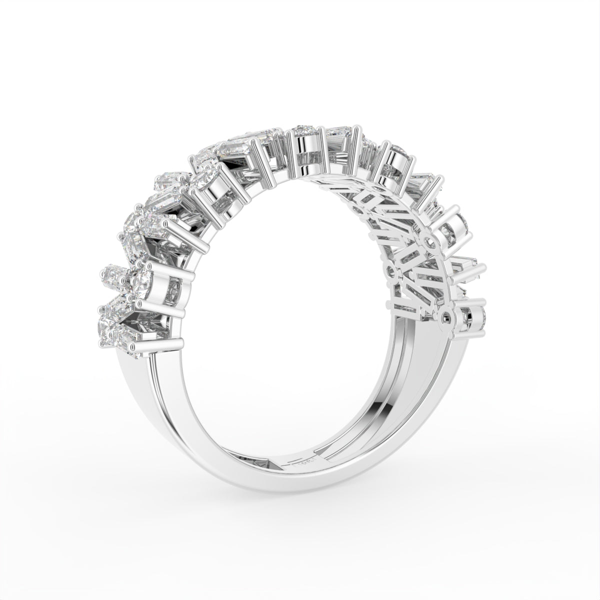 18K White Gold Baguette Diamond Eternity Ring — 3D VIEW