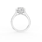 18K Solitaire Heart Diamond Engagement Ring — FRONT